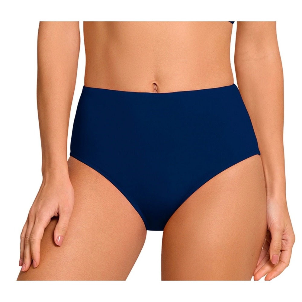 NWT Jantzen Navy Comfort Core Mid Rise Tummy Control Swim Bottoms JZSS9859